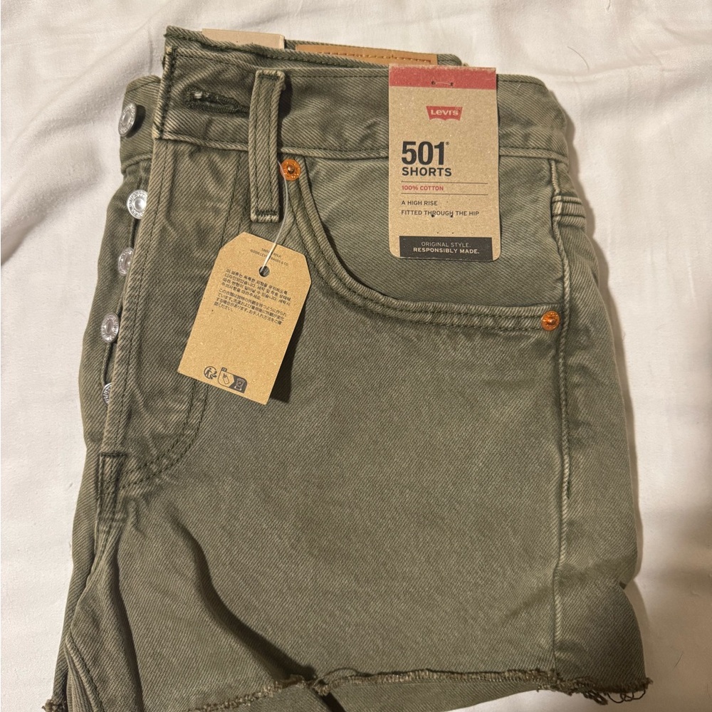 Levi's Women's Green 501 Jean Shorts